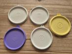 Tupperware deksels 215- rond Ø 11,5cm Paars-Geel-Crème, Ophalen of Verzenden, Zo goed als nieuw, Crème, Overige typen