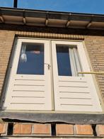 Balkondeuren - Hout en Glas, Gebruikt, Buitendeur, 200 tot 215 cm, Glas