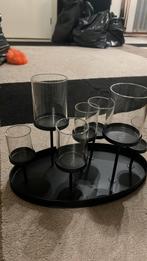 Kaarsen kandelaar, Huis en Inrichting, Woonaccessoires | Kandelaars en Kaarsen, Ophalen, Zwart, Zo goed als nieuw, Metaal