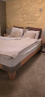 2 persoons bed Auping Next, hout lichtbruin, Gebruikt, Bruin, Tweepersoons, Ophalen of Verzenden