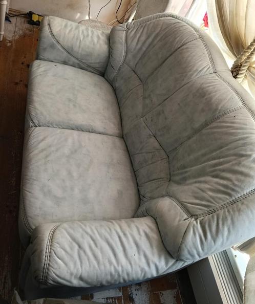 Sofa, Huis en Inrichting, Banken | Sofa's en Chaises Longues, Gebruikt, Tweepersoons, 150 tot 200 cm, 75 tot 100 cm, Hout, Leer