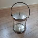 Glazen verzilverde koekjespot, Antiek en Kunst, Antiek | Glas en Kristal, Ophalen