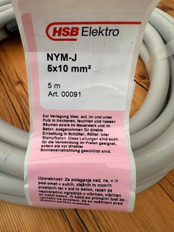 Stroomkabel Nym-J 5x10mm² - 5 meter beschikbaar voor biedingen