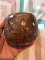 Leuk zwaar waxinelichtje houder kandelaar bruin glitter, Overige materialen, Bruin, Verzenden, Zo goed als nieuw