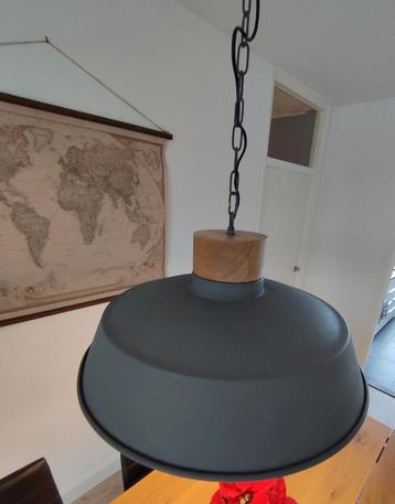 Bronq modern industriële hanglamp hout/betonlook beschikbaar voor biedingen