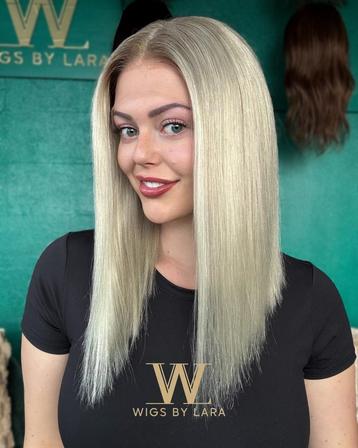 NIEUW! GLUELESS Wigs by Lara human hair wig pruik haarwerk beschikbaar voor biedingen