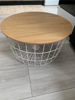 Zgn bijzettafel wit met deksel H:29 cm circa 57 cm, Minder dan 55 cm, Rond, Zo goed als nieuw, Hout