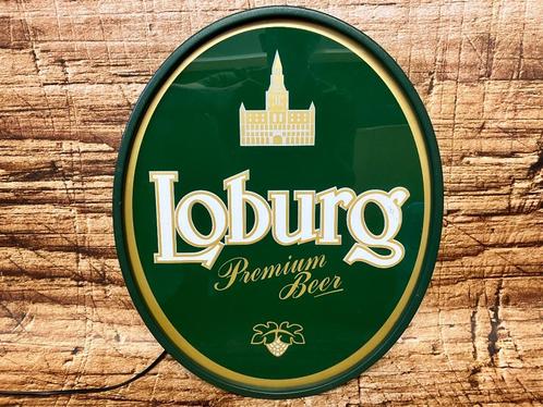 Loburg premium beer lichtbak., Verzamelen, Biermerken, Gebruikt, Reclamebord, Plaat of Schild, Overige merken, Ophalen of Verzenden