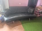 Leren bank halfrond zwart, Huis en Inrichting, Banken | Bankstellen, Ophalen, Gebruikt, Driepersoons, 200 tot 250 cm