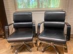 Draaistoelen 70, 80er jaren, vitage zwart leder, Ophalen
