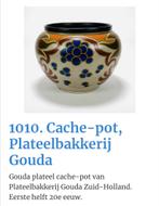 Gouda plateel bloempot, Antiek en Kunst, Antiek | Keramiek en Aardewerk, Ophalen of Verzenden