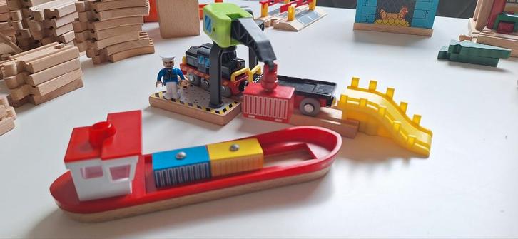 Houten Haven Set voor Treinbaan, Kinderen en Baby's, Speelgoed | Overig, Zo goed als nieuw, Jongen of Meisje, Ophalen of Verzenden