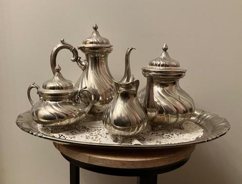 Verzilverd Theeservies, Antiek en Kunst, Antiek | Servies compleet, Ophalen of Verzenden