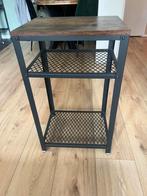 Zwart Bruin Sidetable, Minder dan 55 cm, Gebruikt, Rechthoekig, Hout