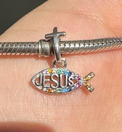 Zilveren Christelijk bedel in vorm van vis. Nieuw, gemerkt, Sieraden, Tassen en Uiterlijk, Bedels, Nieuw, Overige merken, Zilver