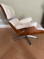 Eames Loungechair noten wit premium leder snow, Ophalen, Zo goed als nieuw, Leer