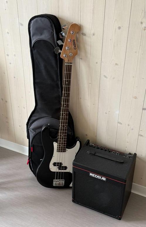 P bass + amplifier + bag, Muziek en Instrumenten, Snaarinstrumenten | Gitaren | Bas, Zo goed als nieuw, Ophalen