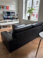 KIVIK 3-Zits leren bank + Hocker, Huis en Inrichting, Banken | Bankstellen, Ophalen, Gebruikt, 100 tot 125 cm, Driepersoons