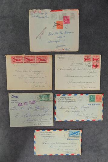 6 x brief / envelop 1946 / 1948 uit Amerika beschikbaar voor biedingen