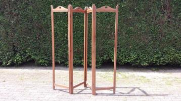 Kamerscherm van hout, 4! delig, antiek, vintage, roomdivider beschikbaar voor biedingen