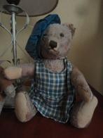 antieke STEIFF BEER met GERUIT SCHORT + BLAUWE BARET, Antiek en Kunst, Ophalen of Verzenden