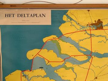 schoolkaart deltawerken vintage beschikbaar voor biedingen