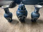Antieke Vazen Set - Delfts Blauw, Ophalen, Gebruikt, Blauw, Aardewerk of Porselein