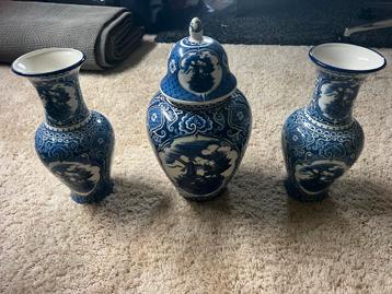 Antieke Vazen Set - Delfts Blauw beschikbaar voor biedingen