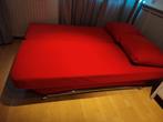 Sofabed rood stof, Ophalen, Zo goed als nieuw, Tweepersoons, Rood