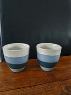 2x Tranquillo /Xenos gestreepte beker (200 ml), Ophalen of Verzenden, Zo goed als nieuw, Overige stijlen, Kop(pen) en/of Schotel(s)