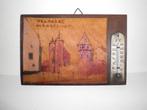 Pyrografie lijst ca 1920 Helpoort Maastricht met thermometer, Ophalen of Verzenden
