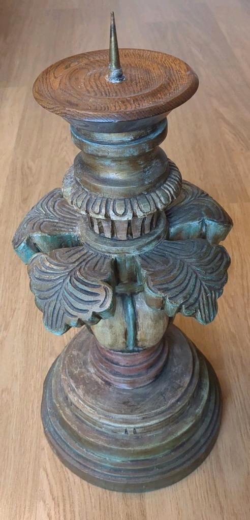 Grote houten Kandelaar, Antiek en Kunst, Antiek | Kandelaars, Overige materialen, Ophalen