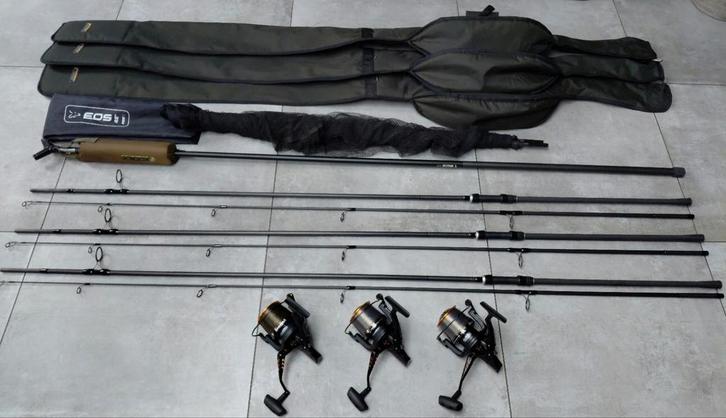 3x Greys Prodigy incl. Molens / schepnet & rodsleeves, Watersport en Boten, Hengelsport | Karpervissen, Zo goed als nieuw, Ophalen