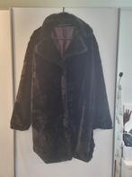Carnavals bontjas zwart, maat L, Carnavalsjas. Faux fur jas, Maat 52/54 (L), Carnaval, Ophalen of Verzenden, Kleding