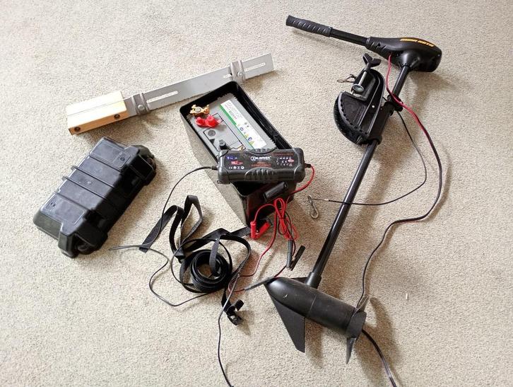 Elektrische fluistermotor Minn Kota COMPLETE SET, Watersport en Boten, Bootonderdelen, Zo goed als nieuw, Motor en Techniek, Zeilboot