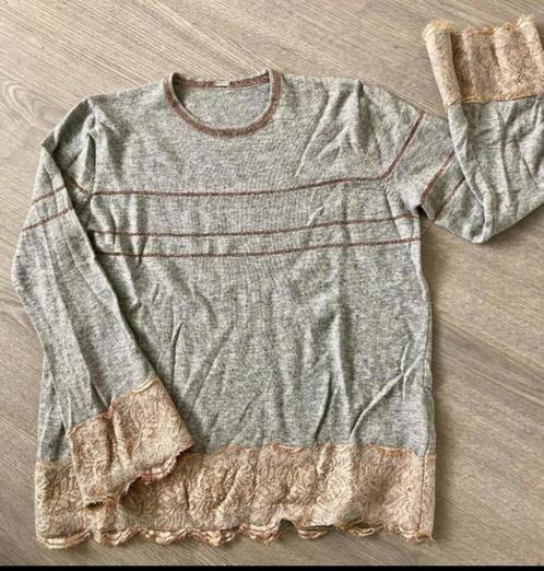 GUSTAV DENMARK NIEUW prachtige grijze trui met rosé kant, Kleding | Dames, Truien en Vesten, Nieuw, Maat 36 (S), Grijs, Ophalen
