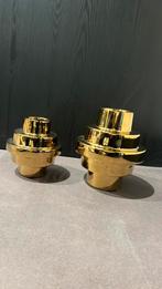 2 gouden Daan Kromhout vazen, Huis en Inrichting, Ophalen of Verzenden, Zo goed als nieuw, Overige materialen, Minder dan 25 cm