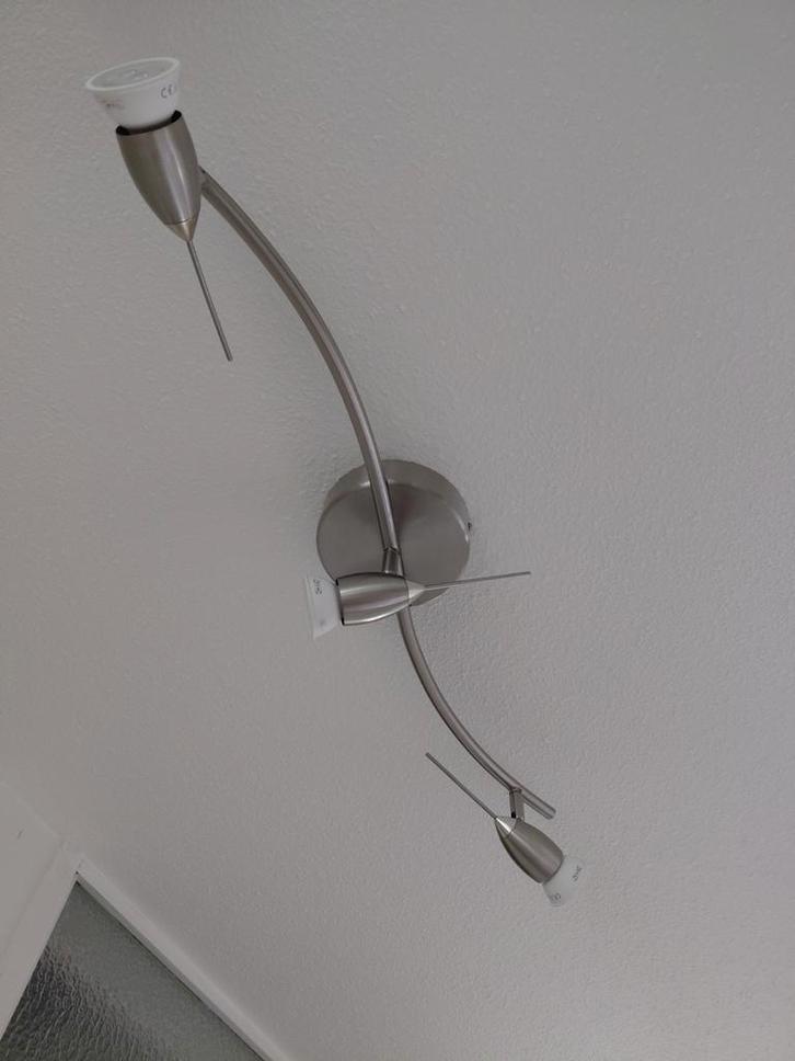 3-Lichts Plafondlamp - Modern Design. Incl. Lichtbron!, Huis en Inrichting, Lampen | Plafondlampen, Zo goed als nieuw, Metaal