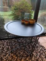 Ronde zwarte salontafel, in goede staat, 50 tot 100 cm, Rond, Ophalen of Verzenden, Zo goed als nieuw