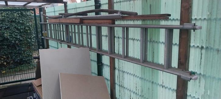 2-delige ladder, 14 treden (aliminium), Doe-het-zelf en Verbouw, Ladders en Trappen, Ophalen of Verzenden