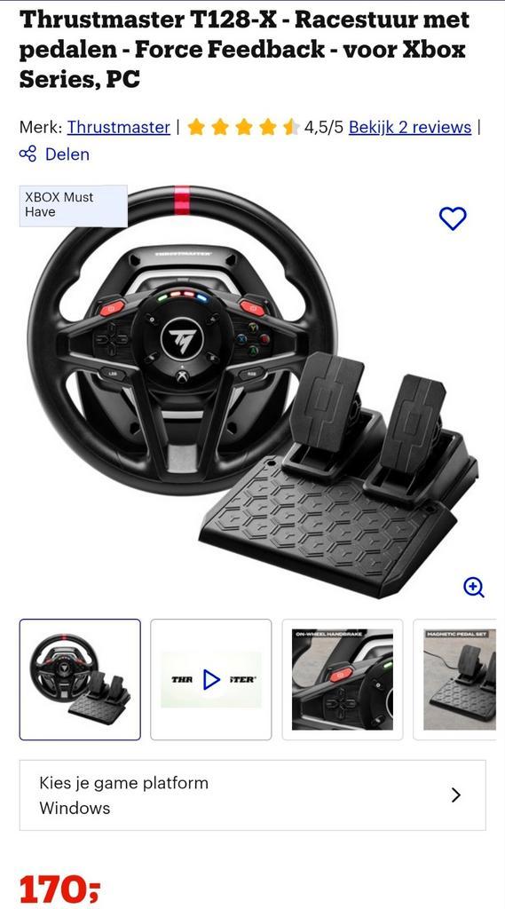 Thrustmaster T128-X Racestuur Xbox/PC, Spelcomputers en Games, Spelcomputers | Overige, Nieuw, Ophalen