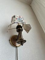 Antieke Wandlamp met Bloemenkap Messing Armatuur Sfeervol Li, Ophalen