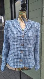 Zara Tweed blazer jasje blauw met sierknopen L, Blauw, Zara, Maat 42/44 (L), Nieuw