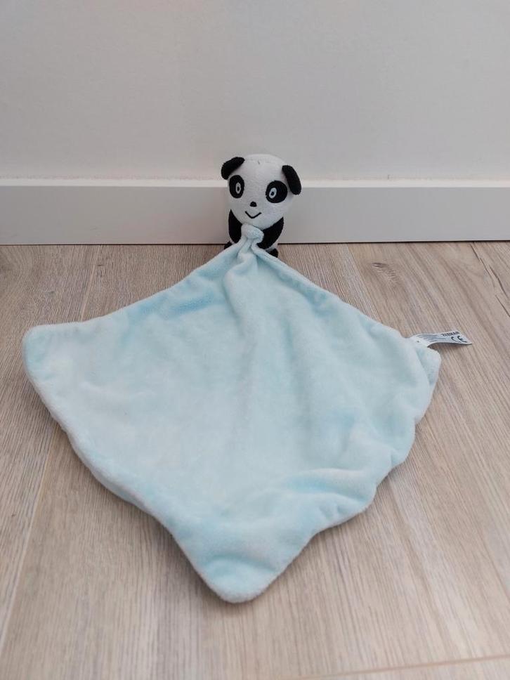 Knuffel knuffeldoekje Zeeman panda pandabeer blauw L100, Kinderen en Baby's, Speelgoed | Knuffels en Pluche, Zo goed als nieuw