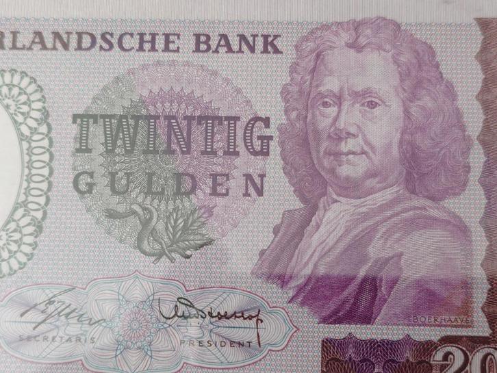 20 Gulden biljet 1955 Boerhaave replacement PMG AU55, Postzegels en Munten, Bankbiljetten | Nederland, Verzenden