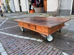 Teakhouten salontafel met opberglade, Huis en Inrichting, Tafels | Salontafels, Ophalen, Gebruikt, 100 tot 150 cm, Teakhout