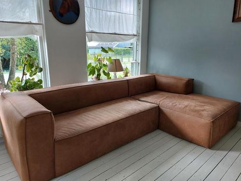 Hoekbank Cognac, Huis en Inrichting, Banken | Complete zithoeken, Gebruikt, Leer, Ophalen