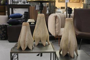 3 x mooie houten lampvoet tafellamp in tulpvorm schemerlamp beschikbaar voor biedingen
