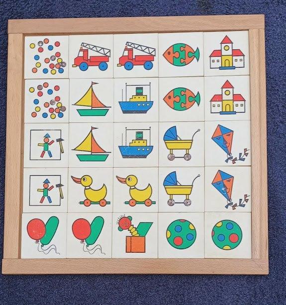 lotto/sorteerpuzzel zoek dezelfde schoolpuzzel.jaren '70, Kinderen en Baby's, Speelgoed | Kinderpuzzels, Gebruikt, 10 tot 50 stukjes