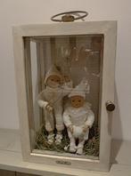 2 Watten poppetjes in vitrine / kandelaar, Ophalen of Verzenden